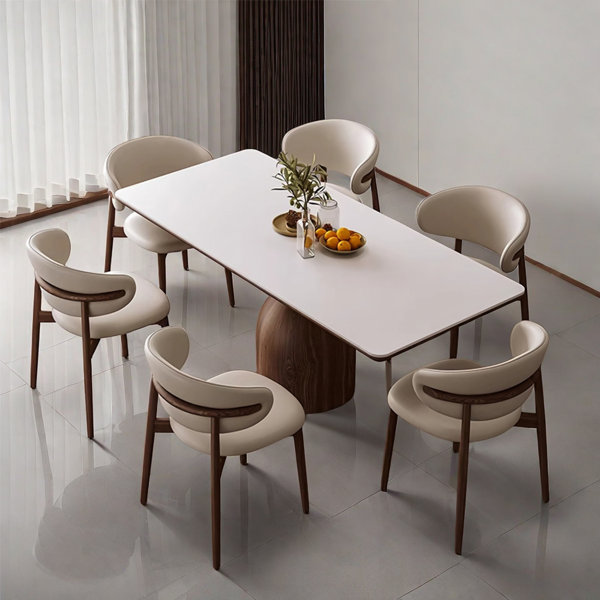 GINATOL Ash Wood Rock Slab Rectangular Dining Table Sets. Wayfair Canada